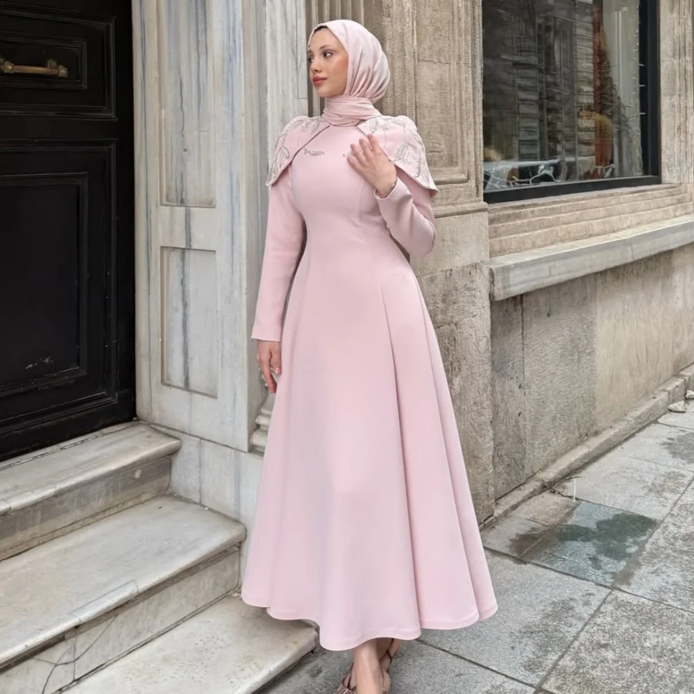 Customized Modern Style Elegant Jersey Sequined Ruched A-line High Collar Ankle Length Dresses Bespoke Occasion Dresses Classic
Customized Modern Style Elegant Jersey Sequined Ruched A-line High Collar Ankle Length Dresses Bespoke Occasion Dresses Classic