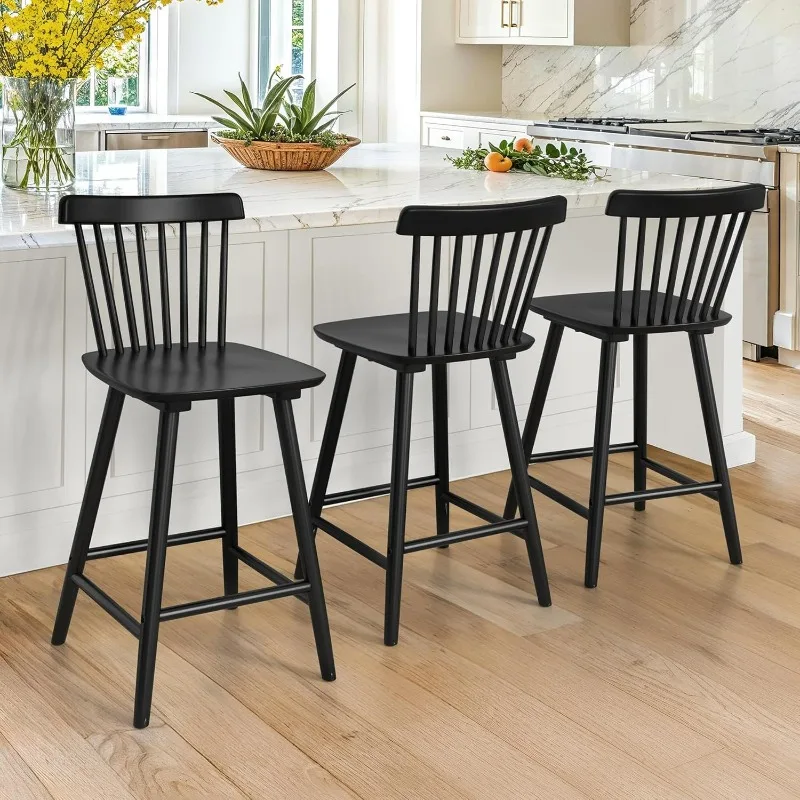 Upgraded Windsor Wooden Bar Stools Set of 3, 24 Inch Counter Height Barstools with Spindle Back/Bigger Seat for Kitchen Island
Upgraded Windsor Wooden Bar Stools Set of 3, 24 Inch Counter Height Barstools with Spindle Back/Bigger Seat for Kitchen Island