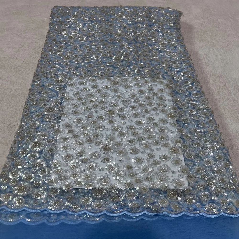 2024 New Design Nigerian Laces Fabrics High Quality African Tulle Net Laces Luxury Sequins And Beaded Fabrics For Wedding CD2401
2024 New Design Nigerian Laces Fabrics High Quality African Tulle Net Laces Luxury Sequins And Beaded Fabrics For Wedding CD2401