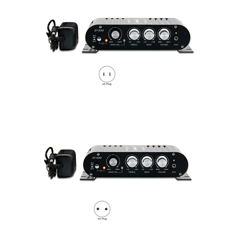 ST-838 Audio Amplifier Black Mini Amplifier Hifi Audio Amplifier Fm Radio Mini Hifi Audio Power Amplifier
ST-838 Audio Amplifier Black Mini Amplifier Hifi Audio Amplifier Fm Radio Mini Hifi Audio Power Amplifier