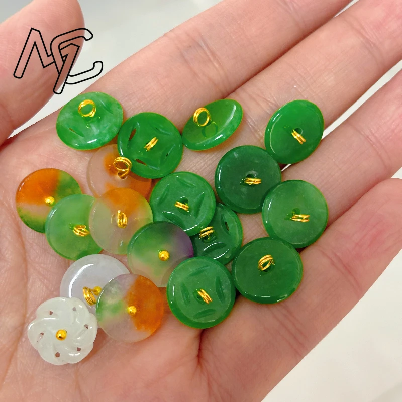 10pcs Natural A Green Jade DIY DIY Button Beads Bangle Charm Jadeite Jewellery Fashion Accessories Amulet Gifts for Women Men
10pcs Natural A Green Jade DIY DIY Button Beads Bangle Charm Jadeite Jewellery Fashion Accessories Amulet Gifts for Women Men