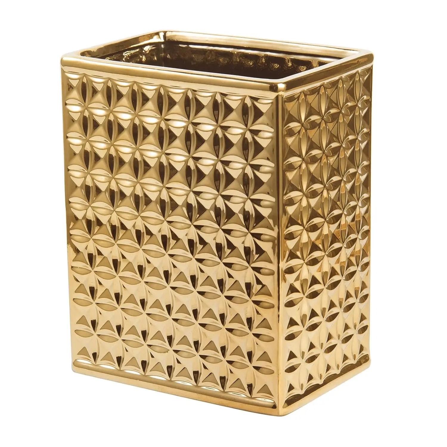 Small Trash Can for Bathroom with Gold Pattern, Slim Rectangular Ceramic Waste Bin for Kitchen Office
Small Trash Can for Bathroom with Gold Pattern, Slim Rectangular Ceramic Waste Bin for Kitchen Office