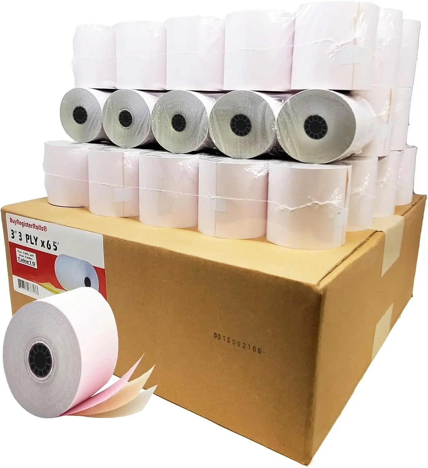 50 Rolls Star SP700 Kitchen Printer Paper, 3" 65ft 3-Ply 50GSM Carbonless Paper White/Canary/Pink for TMU 220
50 Rolls Star SP700 Kitchen Printer Paper, 3" 65ft 3-Ply 50GSM Carbonless Paper White/Canary/Pink for TMU 220
