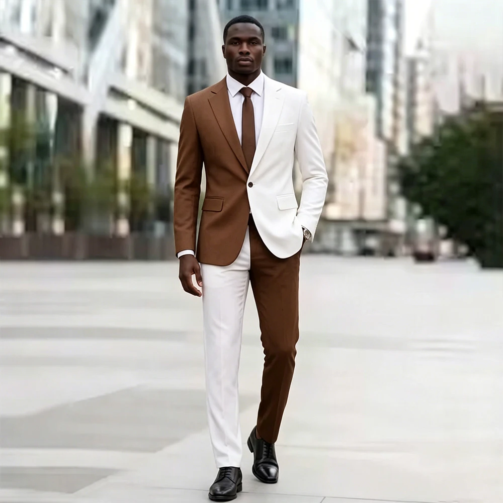 Funny 2 Pieces Men Suits Notched Lapel Single Breasted African Prom Suit Outfit Contrast Color Blazer Jacket +Pants Customized
Funny 2 Pieces Men Suits Notched Lapel Single Breasted African Prom Suit Outfit Contrast Color Blazer Jacket +Pants Customized