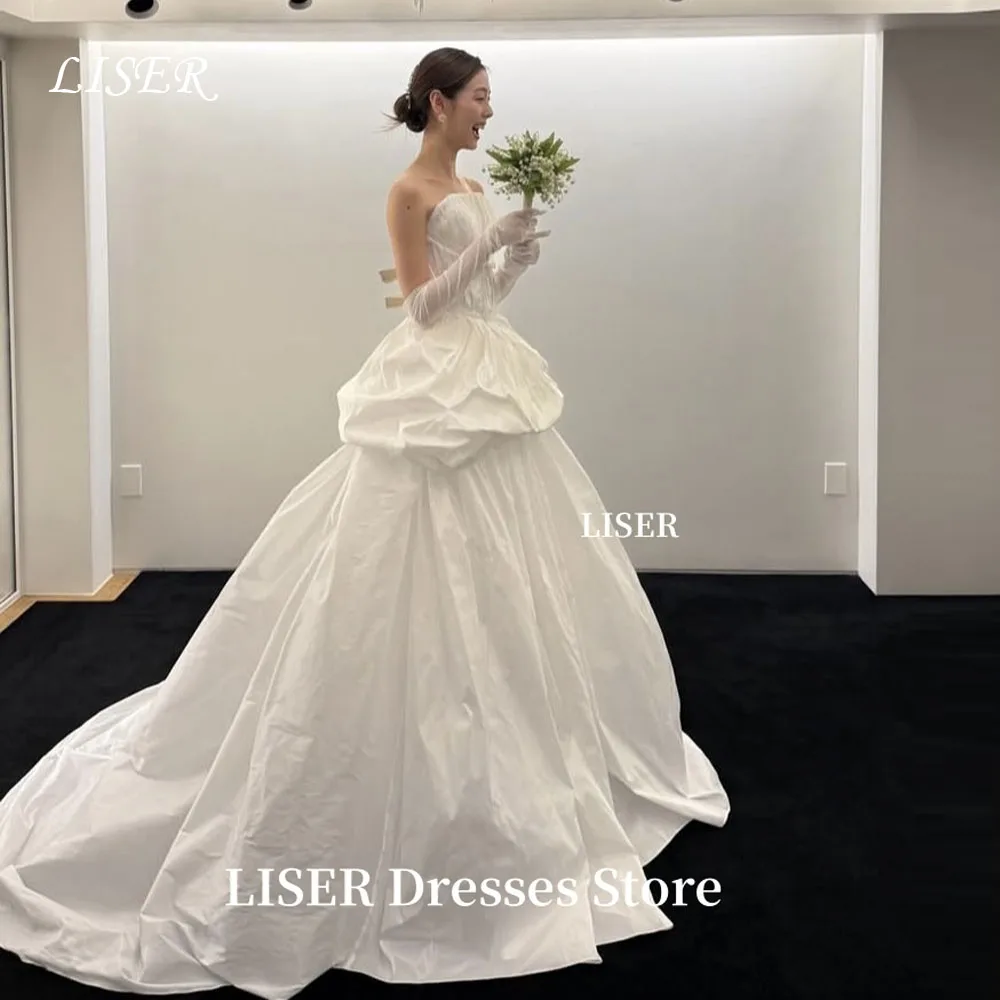 Liser Simple A-Line Tiered Korea Wedding Dresses Photo Shoot Silk Satin Elegant Long Bridal Gowns 웨딩드레스 Corsets Customized
Liser Simple A-Line Tiered Korea Wedding Dresses Photo Shoot Silk Satin Elegant Long Bridal Gowns 웨딩드레스 Corsets Customized