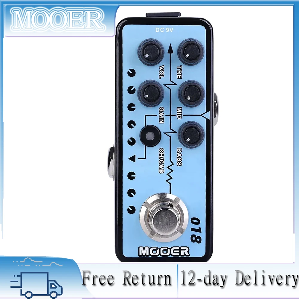 Mooer 018 Electric Guitar Pedal Custom 100 Digital Preamp Guitar Effect Pedal Cabinet Simulation Dual Channels 3-Band EQ & Gain
Mooer 018 Electric Guitar Pedal Custom 100 Digital Preamp Guitar Effect Pedal Cabinet Simulation Dual Channels 3-Band EQ & Gain