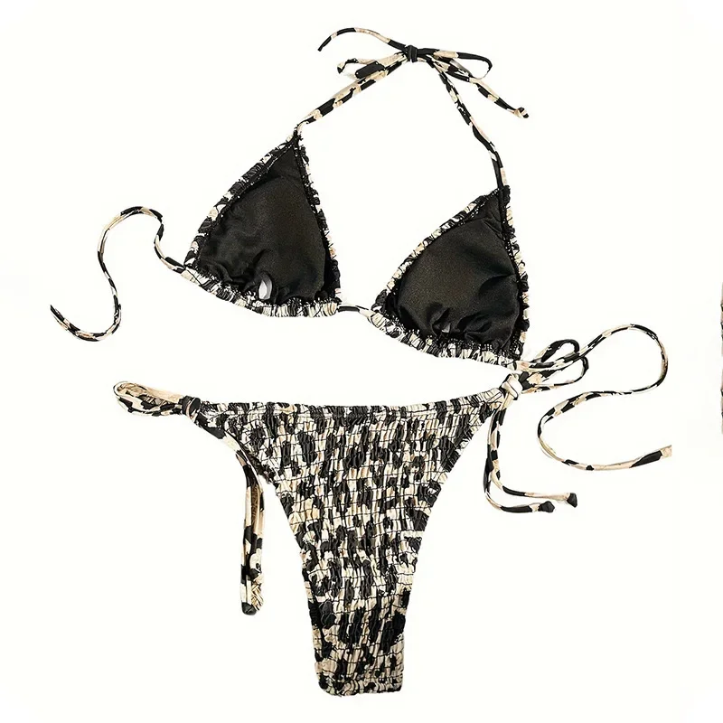 sexy wrinkled leopard print bikinis sets two pieces halter tie micro string bikini swimwear bathing suit beach outfits biquini
sexy wrinkled leopard print bikinis sets two pieces halter tie micro string bikini swimwear bathing suit beach outfits biquini