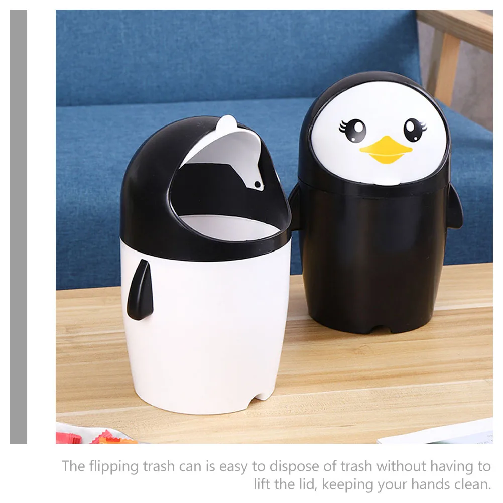 Mini Flip Trash Can for Desk Car Home Office Black White Kids Room Penguin Kawaii Storage Container Small
Mini Flip Trash Can for Desk Car Home Office Black White Kids Room Penguin Kawaii Storage Container Small