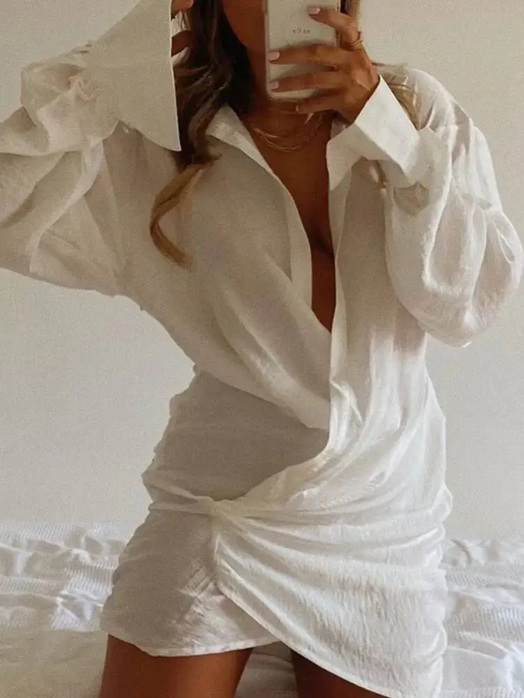 White Sexy V Neck Dress For Women Fashion Long Sleeve Mini Shirt Dresses Lady Casual Holiday Beach Skirt Vestidos Summer New
White Sexy V Neck Dress For Women Fashion Long Sleeve Mini Shirt Dresses Lady Casual Holiday Beach Skirt Vestidos Summer New