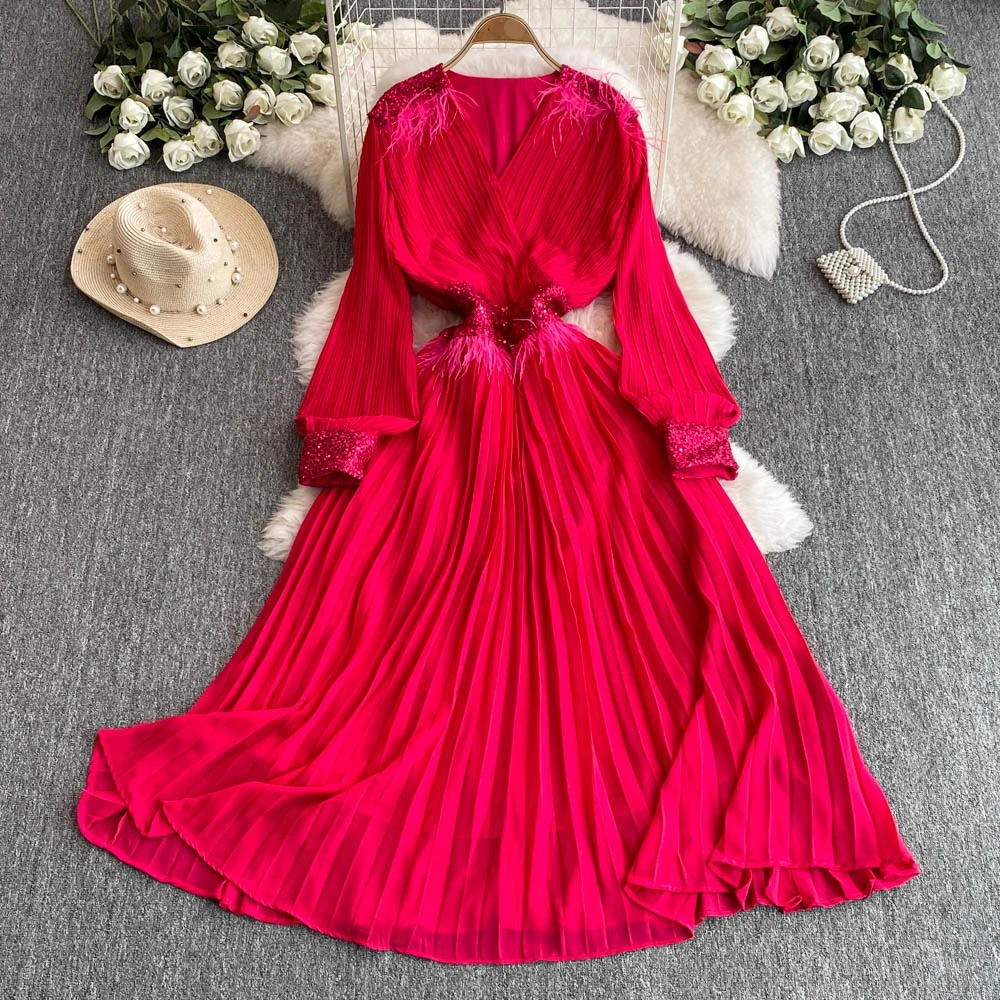 Women'S Long Summer Dress 2025 Pleated Vintage Robe Femmes Sundress Chic Elegant Evening Dresses Woman Sleeveless Green Vestidos
Women'S Long Summer Dress 2025 Pleated Vintage Robe Femmes Sundress Chic Elegant Evening Dresses Woman Sleeveless Green Vestidos