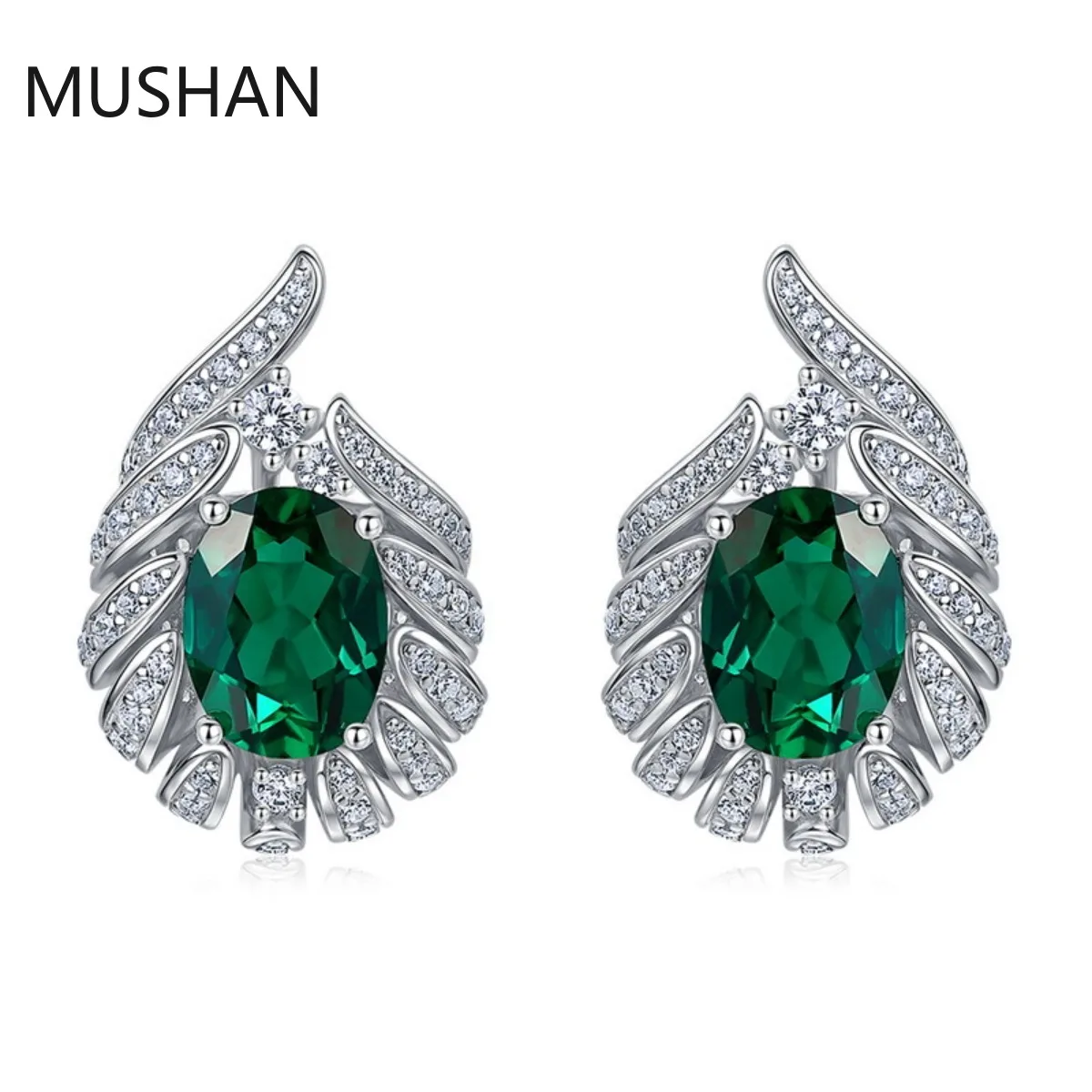 MUSHAN Luxury Jewelry S 925 Sterling Silver Stud Earrings Women GRC Certificated Lab Grown Emerald Earrings Stud Ear Pin Jewelry
MUSHAN Luxury Jewelry S 925 Sterling Silver Stud Earrings Women GRC Certificated Lab Grown Emerald Earrings Stud Ear Pin Jewelry