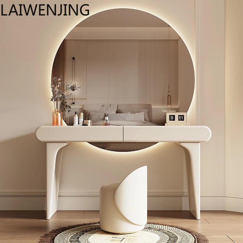 MJY dresser bedroom cloakroom integrated small apartment large round mirror solid wood makeup table
MJY dresser bedroom cloakroom integrated small apartment large round mirror solid wood makeup table