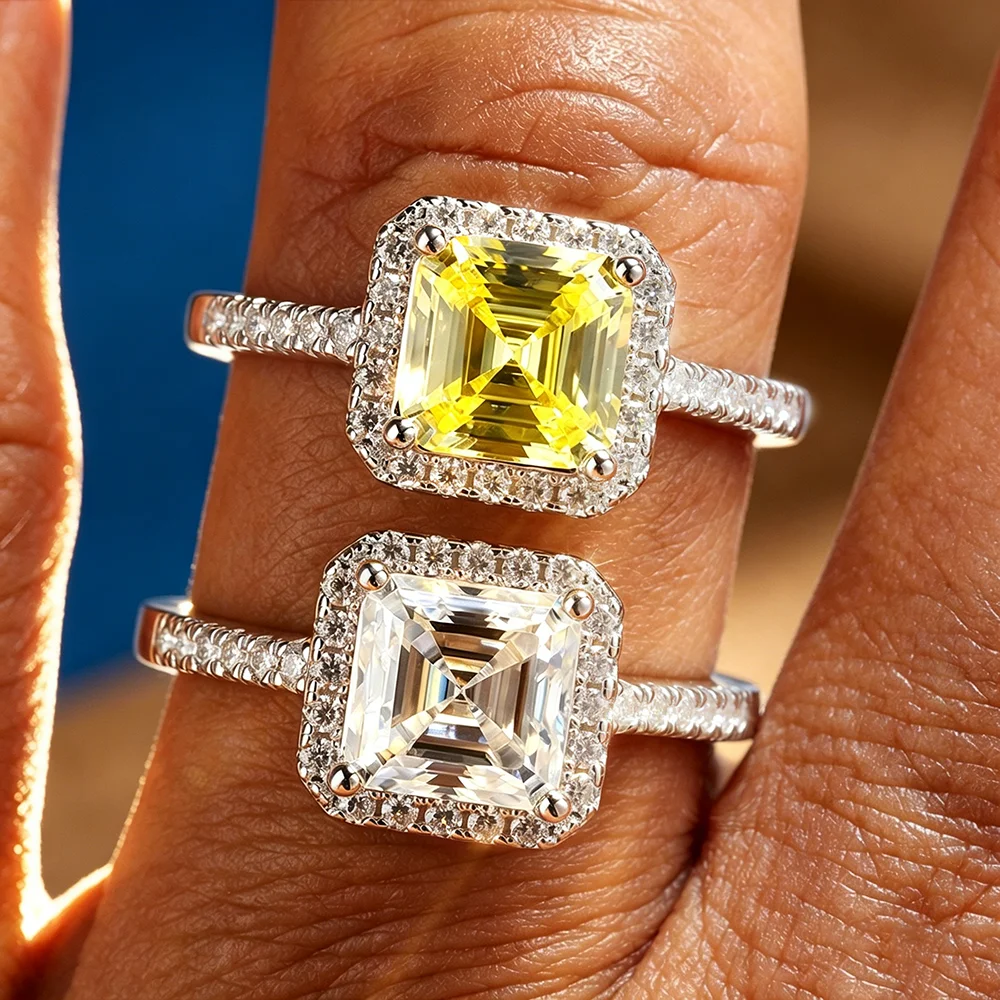 2Carat Asscher Cut Halo Moissanite Engagement Rings for Women s925 Silver 7x7mm D Color VVS1 Lab Diamond Wedding Band With GRA
2Carat Asscher Cut Halo Moissanite Engagement Rings for Women s925 Silver 7x7mm D Color VVS1 Lab Diamond Wedding Band With GRA