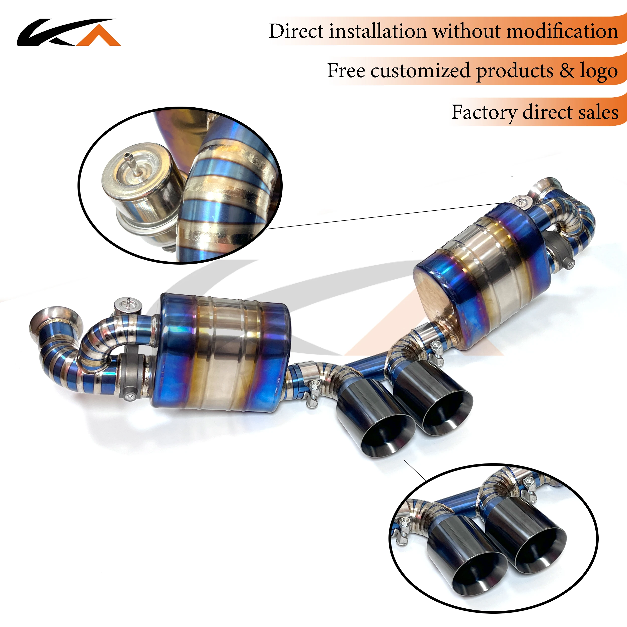 KA Tuning exhaust system titanium alloy catback for Porsche 911 991.2 GT3 rear section performance parts muffler valve
KA Tuning exhaust system titanium alloy catback for Porsche 911 991.2 GT3 rear section performance parts muffler valve