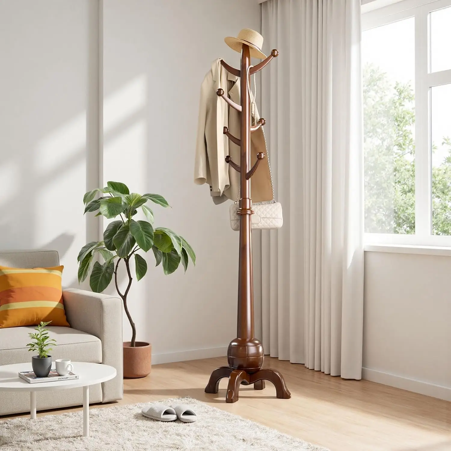 Wood Coat Rack Freestanding, Solid Wooden Hall Tree with 8 Hooks, Coat Tree Freestanding Heavy Duty with Stable, Customized
Wood Coat Rack Freestanding, Solid Wooden Hall Tree with 8 Hooks, Coat Tree Freestanding Heavy Duty with Stable, Customized