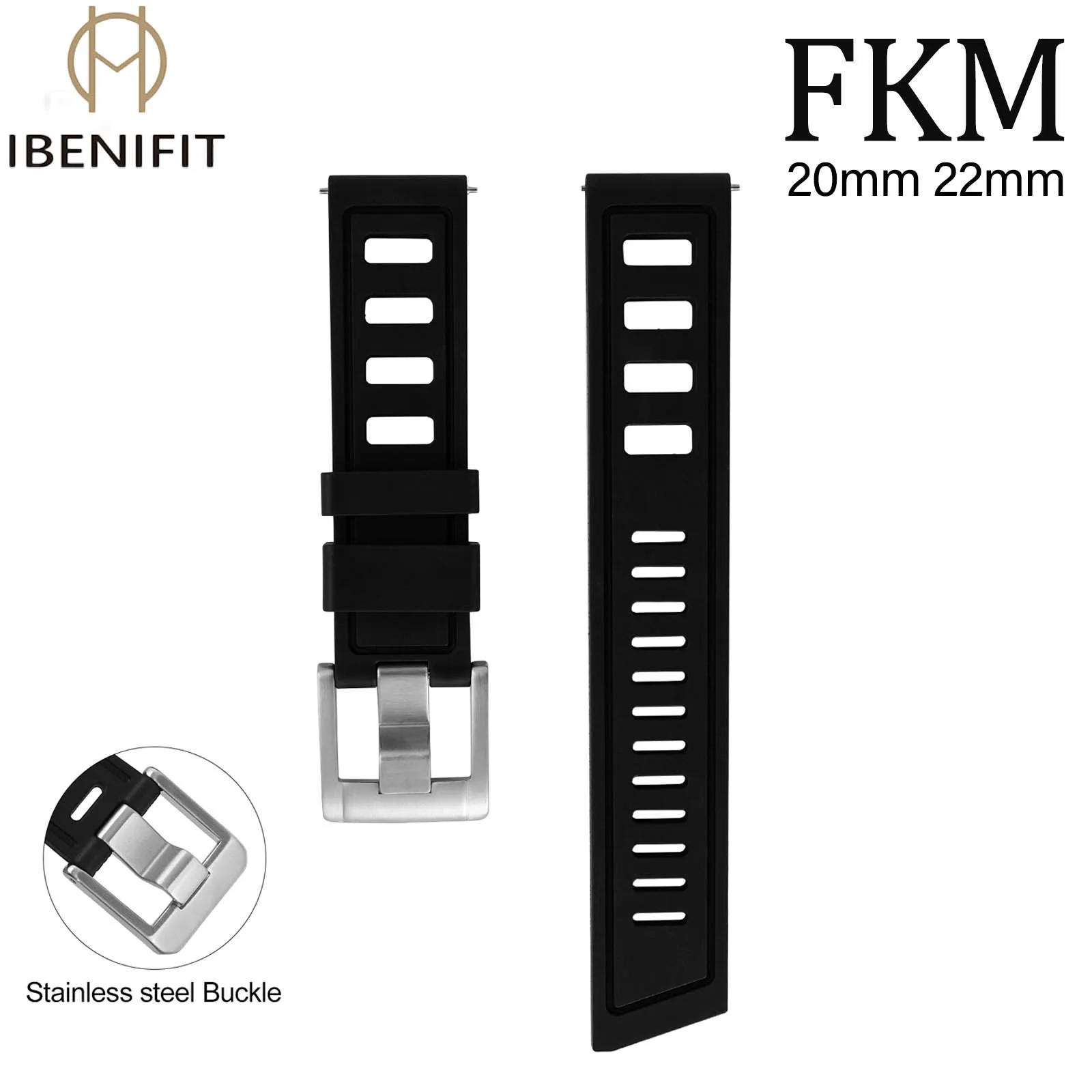 New Design IBENIFIT Fluororubber FKM Watch Strap 20mm 22mm Waterproof Fast Release Watchbands For Each Brand Diving Watches
New Design IBENIFIT Fluororubber FKM Watch Strap 20mm 22mm Waterproof Fast Release Watchbands For Each Brand Diving Watches