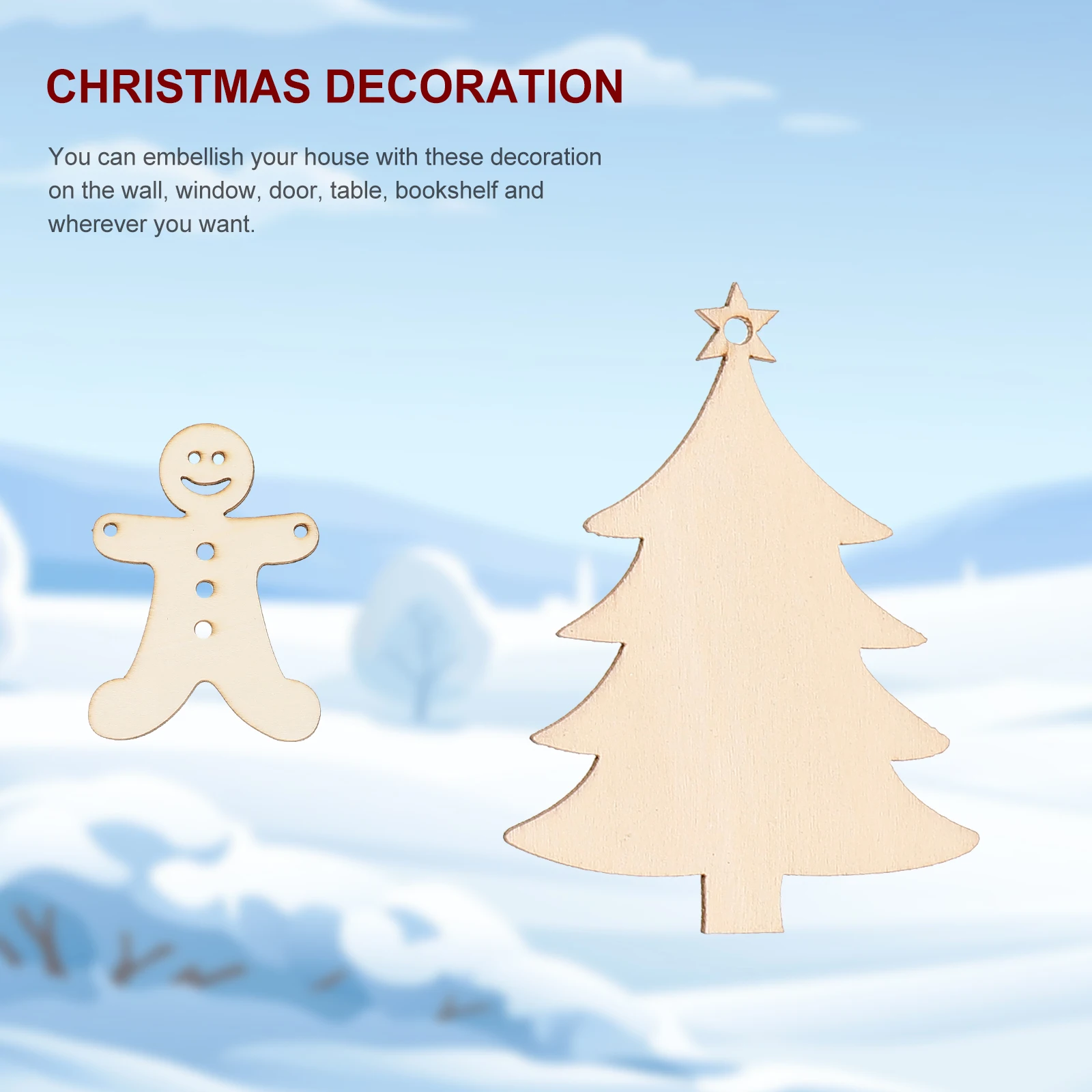 30 Pcs Wooden Christmas Ornaments Tree Decoration Pendants Xmas Trees Decorations for Embellishments Crafts Slices Red
30 Pcs Wooden Christmas Ornaments Tree Decoration Pendants Xmas Trees Decorations for Embellishments Crafts Slices Red