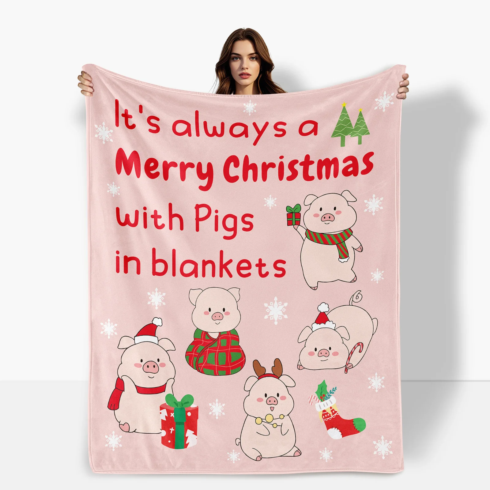 Christmas Flannel Throw Blanket With Pig And Snowflake Design In Pink A Festive Gift For Warmth And Holiday Charm Cozy
Christmas Flannel Throw Blanket With Pig And Snowflake Design In Pink A Festive Gift For Warmth And Holiday Charm Cozy
