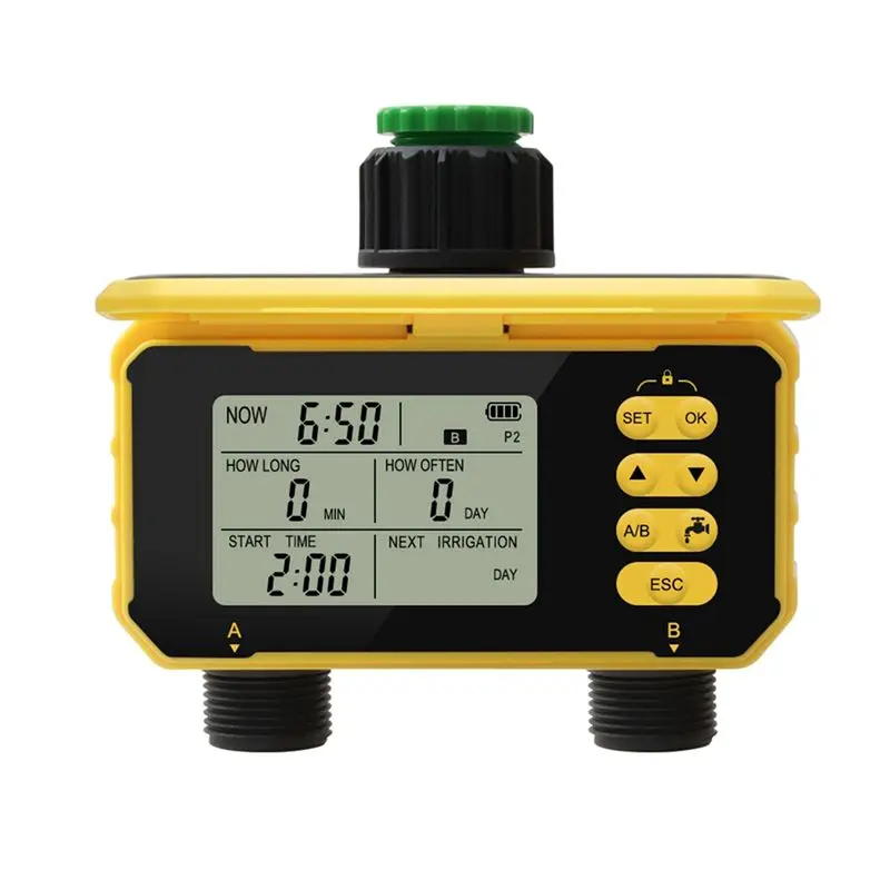 AEE6-2 Outlets Watering Auto Irrigation Solar Charging Digital Sprinkler Water Valve Controller For Garden Outdoor
AEE6-2 Outlets Watering Auto Irrigation Solar Charging Digital Sprinkler Water Valve Controller For Garden Outdoor