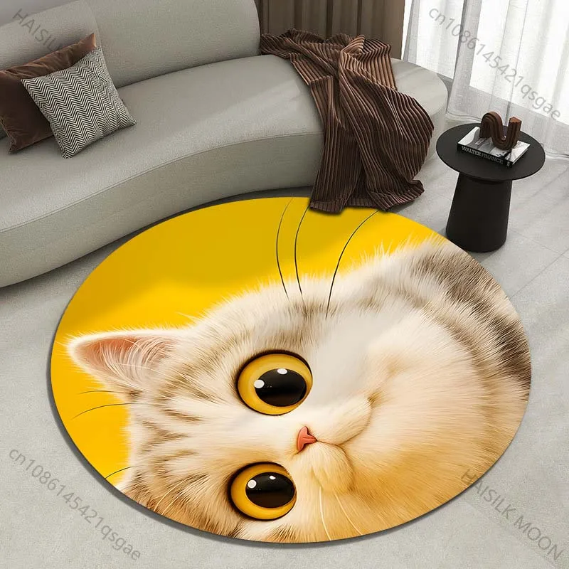 Multiple sizes Cute big-eyed cat yellow background Print Round Carpet Living Room Bedroom Table Chair Sofa Decorative Carpet
Multiple sizes Cute big-eyed cat yellow background Print Round Carpet Living Room Bedroom Table Chair Sofa Decorative Carpet