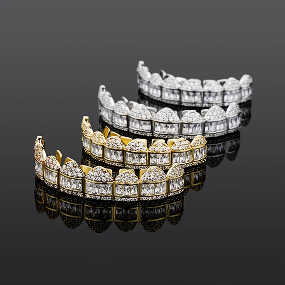 RACHELZ Hip Hop Iced Out Cubic Zircon Teeth Grillz Fashion 8/8 14K Gold Plated CZ Stone Tooth Caps For Women Men Jewelry
RACHELZ Hip Hop Iced Out Cubic Zircon Teeth Grillz Fashion 8/8 14K Gold Plated CZ Stone Tooth Caps For Women Men Jewelry