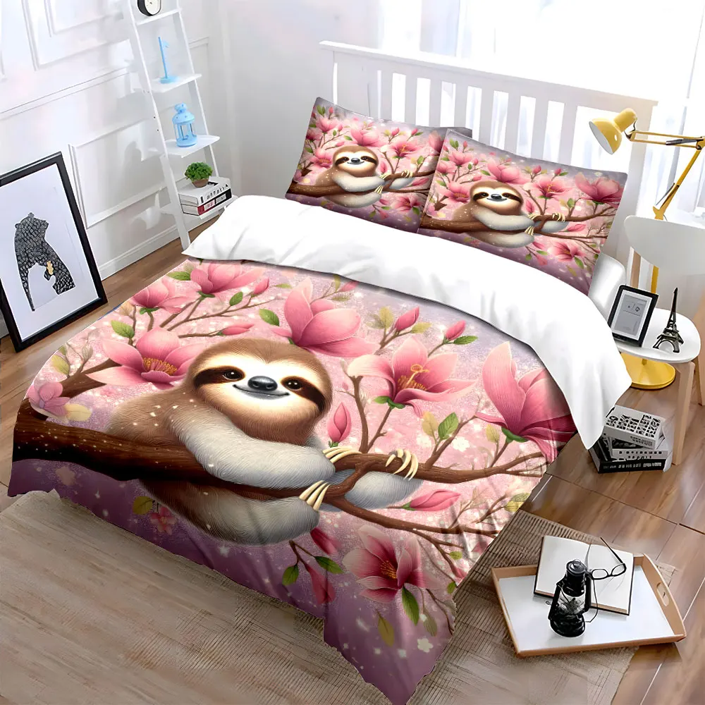 "Sloth-Themed Floral Relaxation Set" Exquisite three-piece bedding set gift for kids and adults
"Sloth-Themed Floral Relaxation Set" Exquisite three-piece bedding set gift for kids and adults