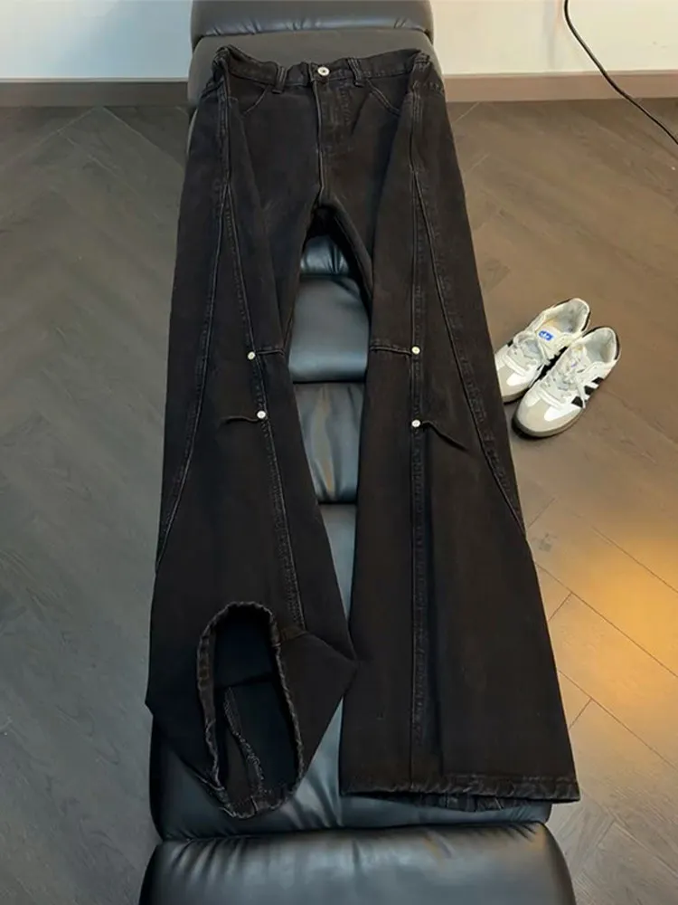 Cleanfit Black Slant Rivet Men's Jeans Drapey Workwear Knife Shape Semi-Elastic American Style Straight Leg Loose Fit Jeans
Cleanfit Black Slant Rivet Men's Jeans Drapey Workwear Knife Shape Semi-Elastic American Style Straight Leg Loose Fit Jeans