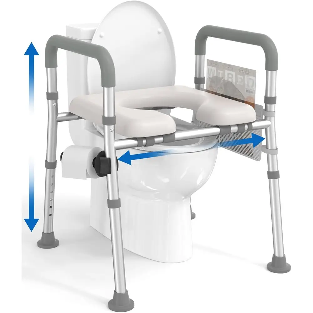Adjustable Height & Width Toilet Seat Riser with Handles, 400lb Capacity, Suitable for Elderly, Pregnant, and All Toilets
Adjustable Height & Width Toilet Seat Riser with Handles, 400lb Capacity, Suitable for Elderly, Pregnant, and All Toilets