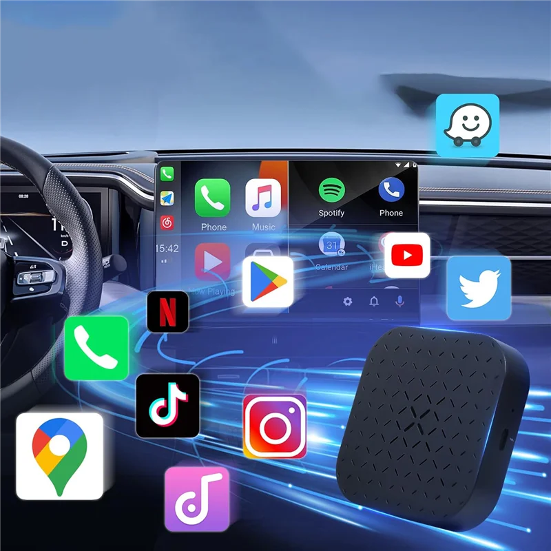 AY14 -Wireless Carplay Adapter, Magic Box, 5Ghz Wifi And 5.1 BT, Suitable For 2017+ Wired Carplay Cars, Plug And Play
AY14 -Wireless Carplay Adapter, Magic Box, 5Ghz Wifi And 5.1 BT, Suitable For 2017+ Wired Carplay Cars, Plug And Play