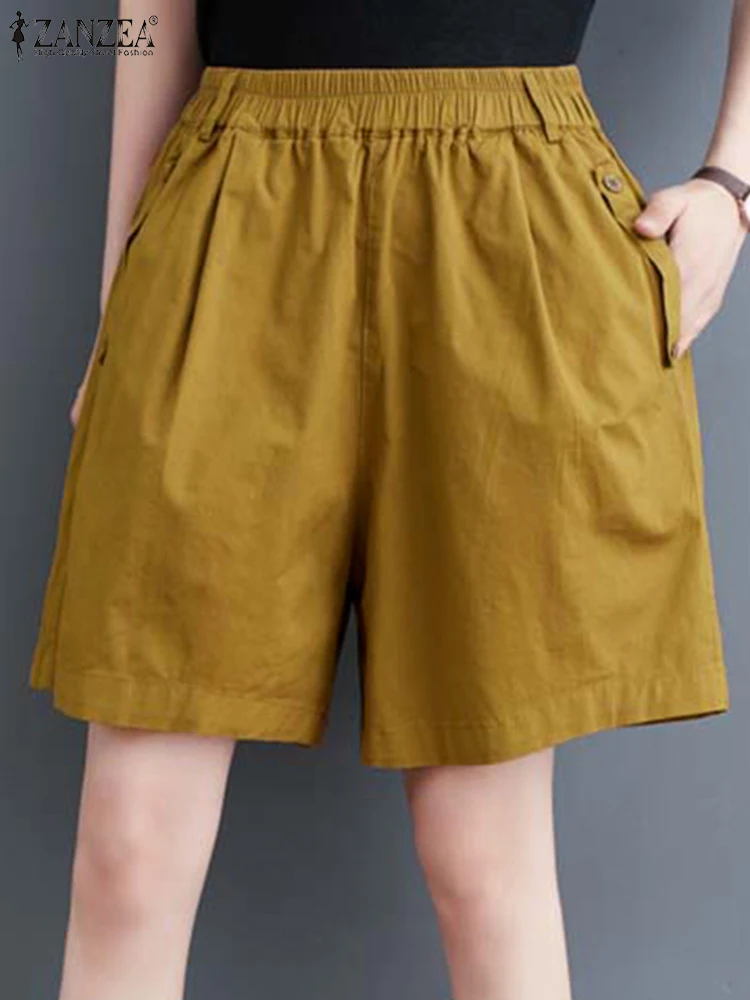 ZANZEA 2025 Summer Fashion Elastic High Waist Wide-Leg Shorts Everyday Commute Solid Color Women's Casual Loose Short Pants
ZANZEA 2025 Summer Fashion Elastic High Waist Wide-Leg Shorts Everyday Commute Solid Color Women's Casual Loose Short Pants