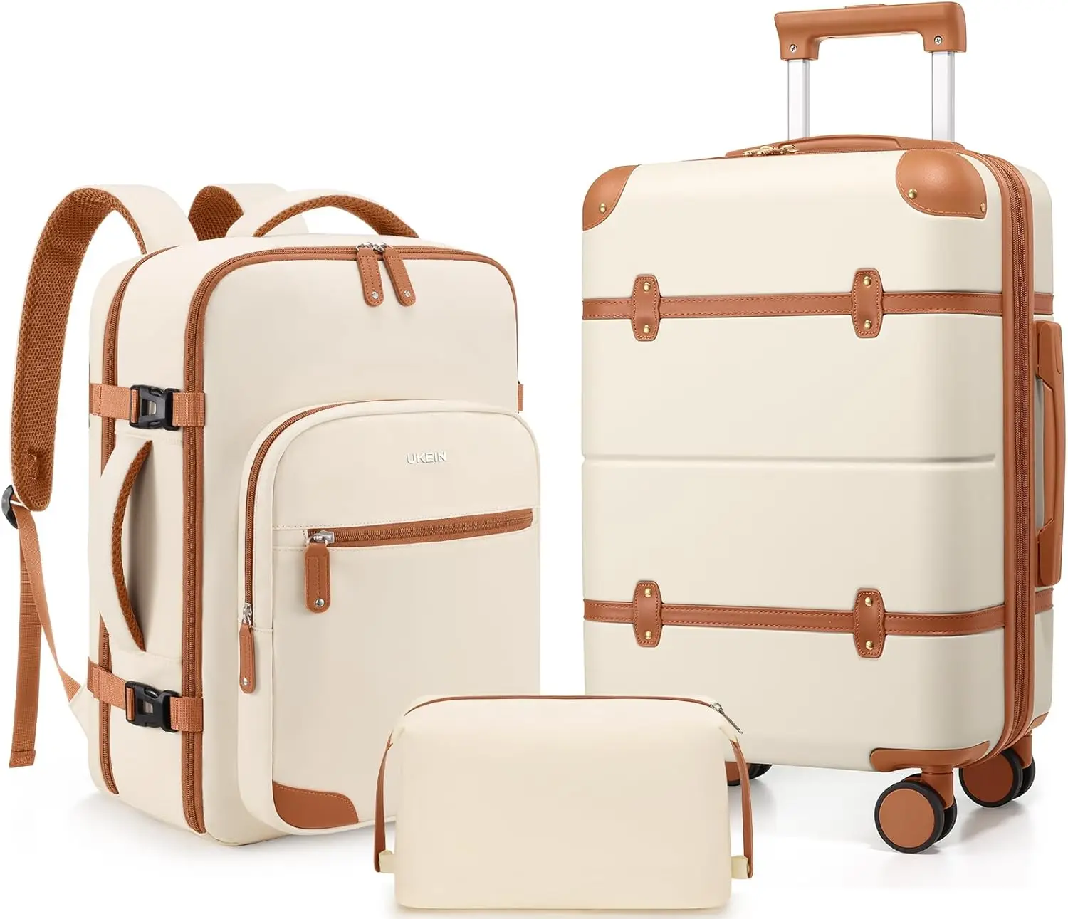 3-Piece Expandable Hardshell Luggage Set with Spinner Wheels, TSA Lock, and Travel Backpack for Women
3-Piece Expandable Hardshell Luggage Set with Spinner Wheels, TSA Lock, and Travel Backpack for Women