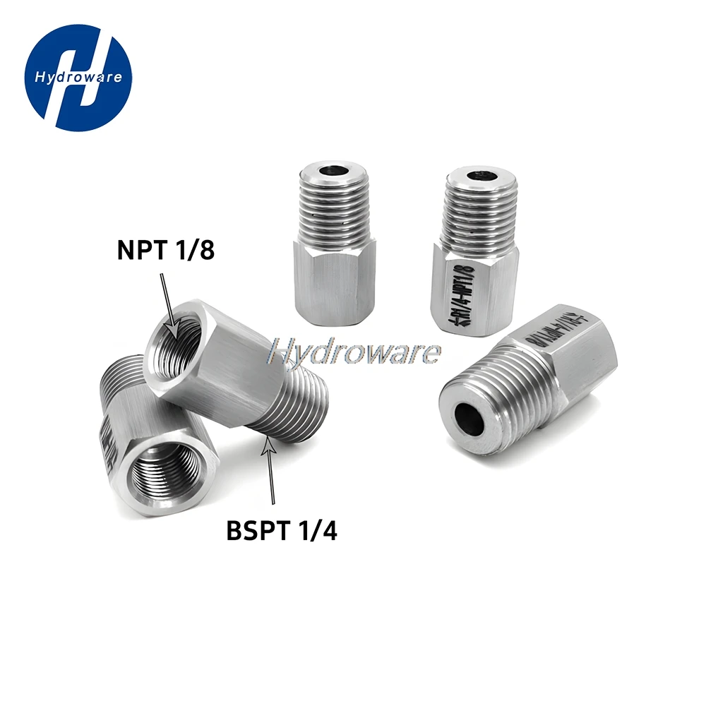 Food Grade 304 Stainless Steel NPT to BSPT Thread Reducer - Internal 1/8" to External 1/4" ZG PT R Compatible Pipe Adapter
Food Grade 304 Stainless Steel NPT to BSPT Thread Reducer - Internal 1/8" to External 1/4" ZG PT R Compatible Pipe Adapter