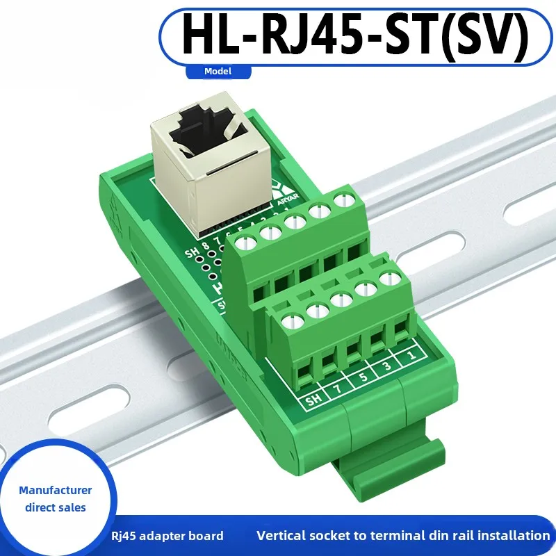 RJ45 adapter terminal RJ45 adapter terminal Cat5e Cat6 adapter board network port DIN35 guide rail installation
RJ45 adapter terminal RJ45 adapter terminal Cat5e Cat6 adapter board network port DIN35 guide rail installation