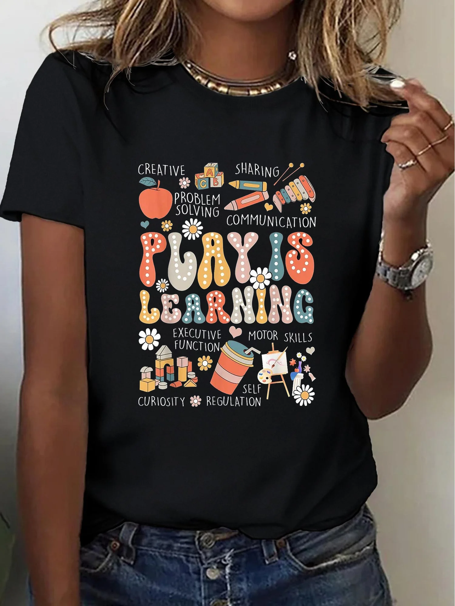 Play Is Learning" Graphic Tee for Teachers - 100%, Short Sleeve Crew Neck, Lightweight & Breathable - Fun Educational Design
Play Is Learning" Graphic Tee for Teachers - 100%, Short Sleeve Crew Neck, Lightweight & Breathable - Fun Educational Design
