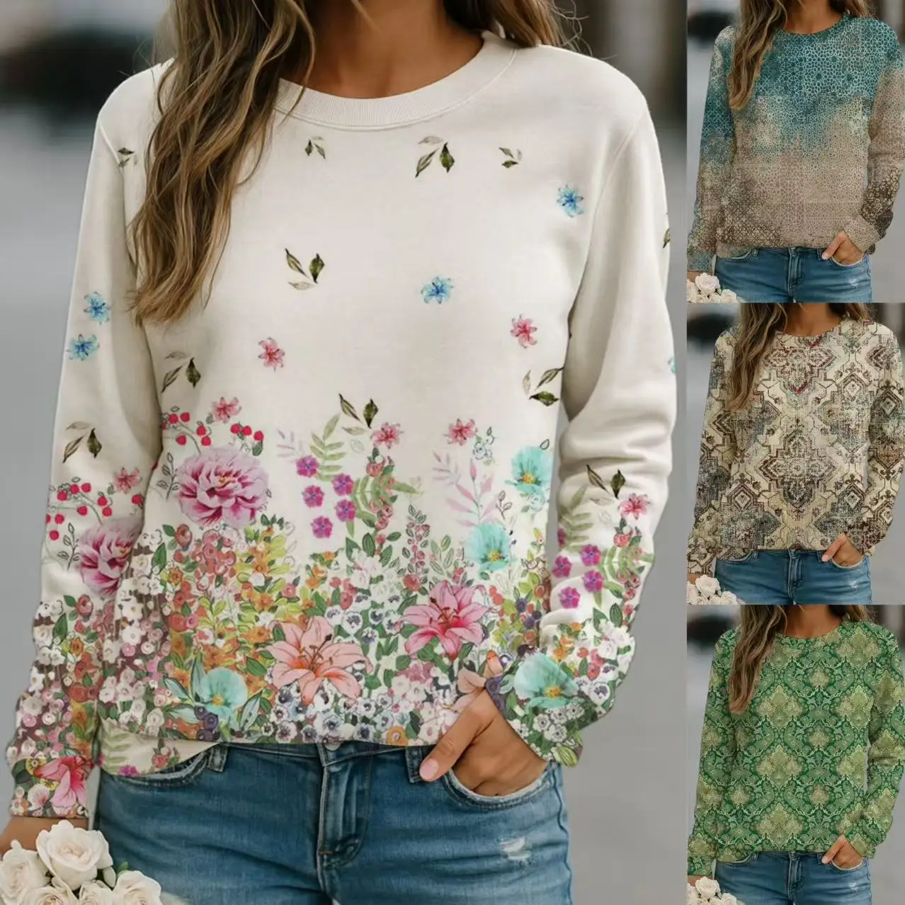 Женский пуловер с длинным рукавом и круглым вырезом, толстовка с капюшоном, весна-осень, новый повседневный топ с принтом в этническом стиле для женщин, пот A Capuche Femme
Женский пуловер с длинным рукавом и круглым вырезом, толстовка с капюшоном, весна-осень, новый повседневный топ с принтом в этническом стиле для женщин, пот A Capuche Femme