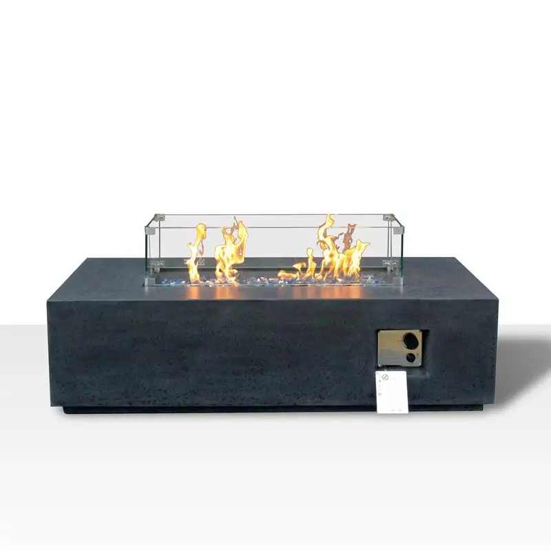 52-дюймовый уличный бетонный прямоугольный стол для костра с пропаном и газом — темно-серая отделка
52-дюймовый уличный бетонный прямоугольный стол для костра с пропаном и газом — темно-серая отделка