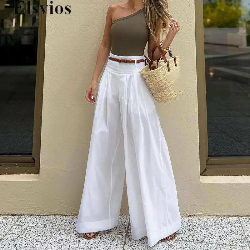 Casual Female Summer Pants Fashion High Street Solid Loose Wide Leg Pant Women Elegant High Waist Straight Pockets Trousers
Casual Female Summer Pants Fashion High Street Solid Loose Wide Leg Pant Women Elegant High Waist Straight Pockets Trousers