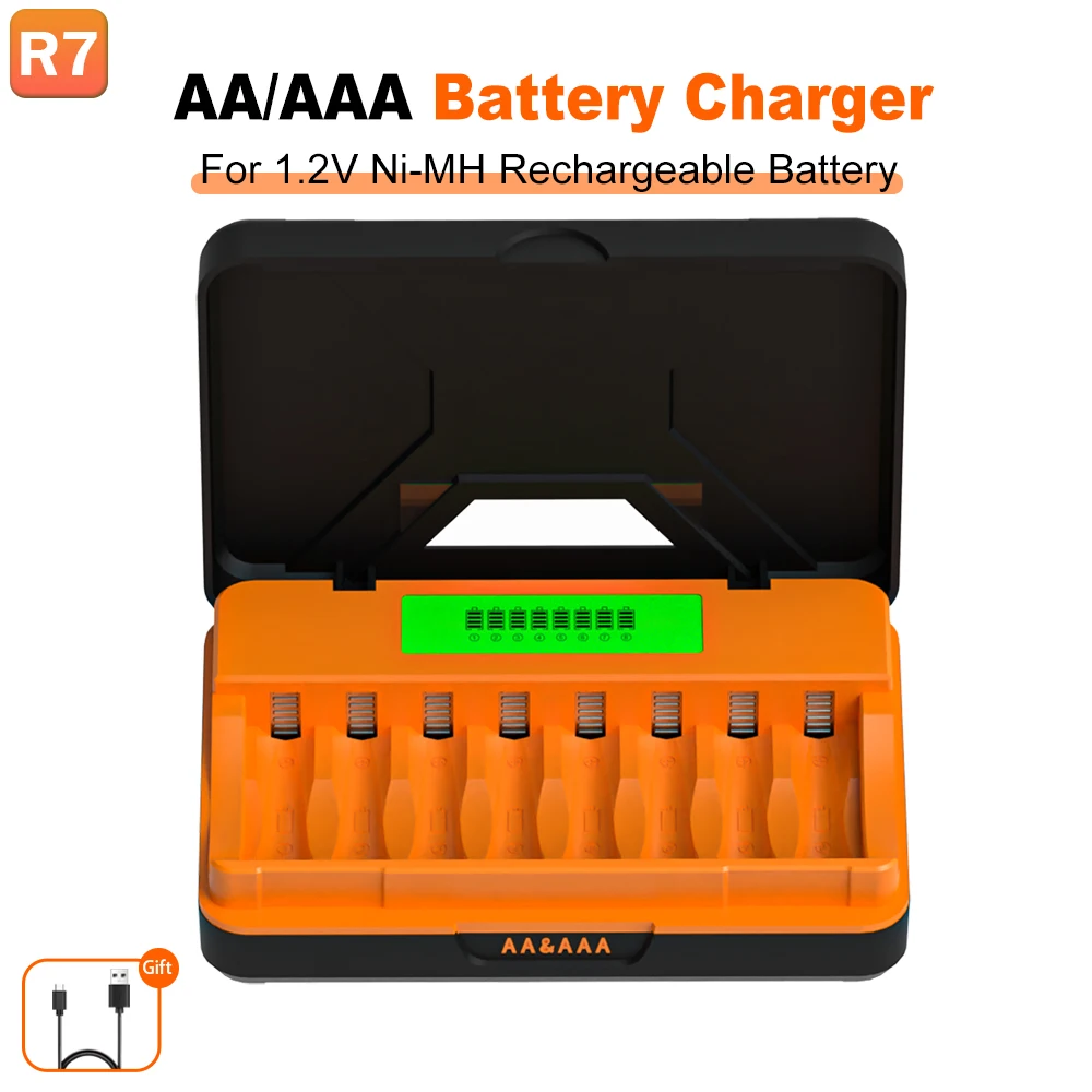 LCD Battery Charger AA AAA Rechargeable Battery Charger Smart Charger USB Input for 1.2V NiMH Battery
LCD Battery Charger AA AAA Rechargeable Battery Charger Smart Charger USB Input for 1.2V NiMH Battery
