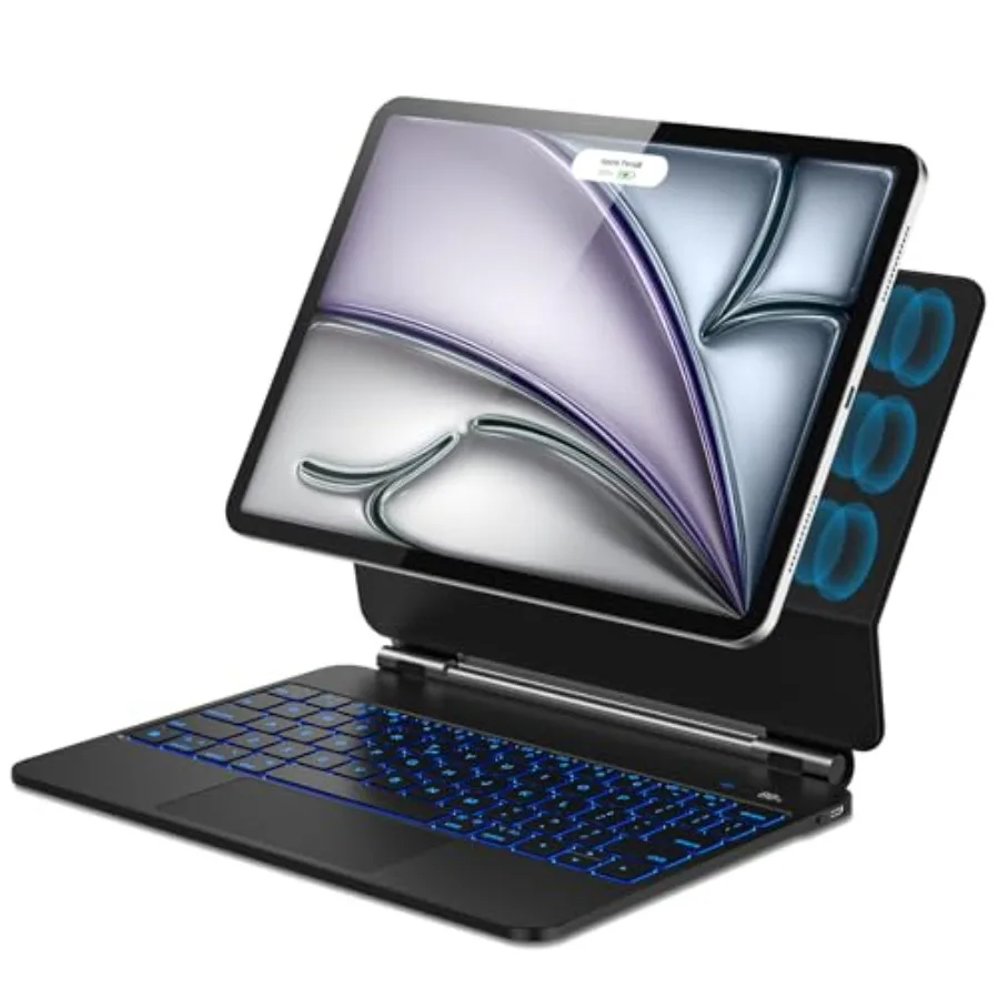 iPad Air 11-inch case with keyboard for M4 2026/M3 2025/M2 2024: aluminum space gray magnetic floating cantilever stand multi-t
iPad Air 11-inch case with keyboard for M4 2026/M3 2025/M2 2024: aluminum space gray magnetic floating cantilever stand multi-t