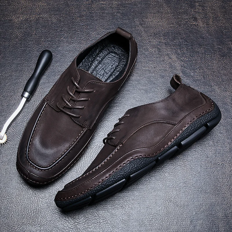 Soft Leather Mens Casual Shoes Luxury Quality Handmade Comfortable Genuine Leather British Trend Vintage Flat Man Loafers Shoes
Soft Leather Mens Casual Shoes Luxury Quality Handmade Comfortable Genuine Leather British Trend Vintage Flat Man Loafers Shoes