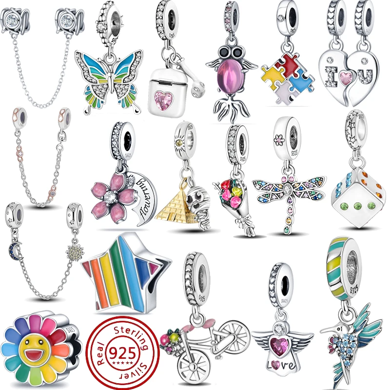 Серебро 925 пробы, красочная бабочка, пазл, попугай, кости, ангел, кулон, безопасная цепочка, бусины, подходят к оригинальному браслету Pandora с подвесками, ювелирные изделия
Серебро 925 пробы, красочная бабочка, пазл, попугай, кости, ангел, кулон, безопасная цепочка, бусины, подходят к оригинальному браслету Pandora с подвесками, ювелирные изделия