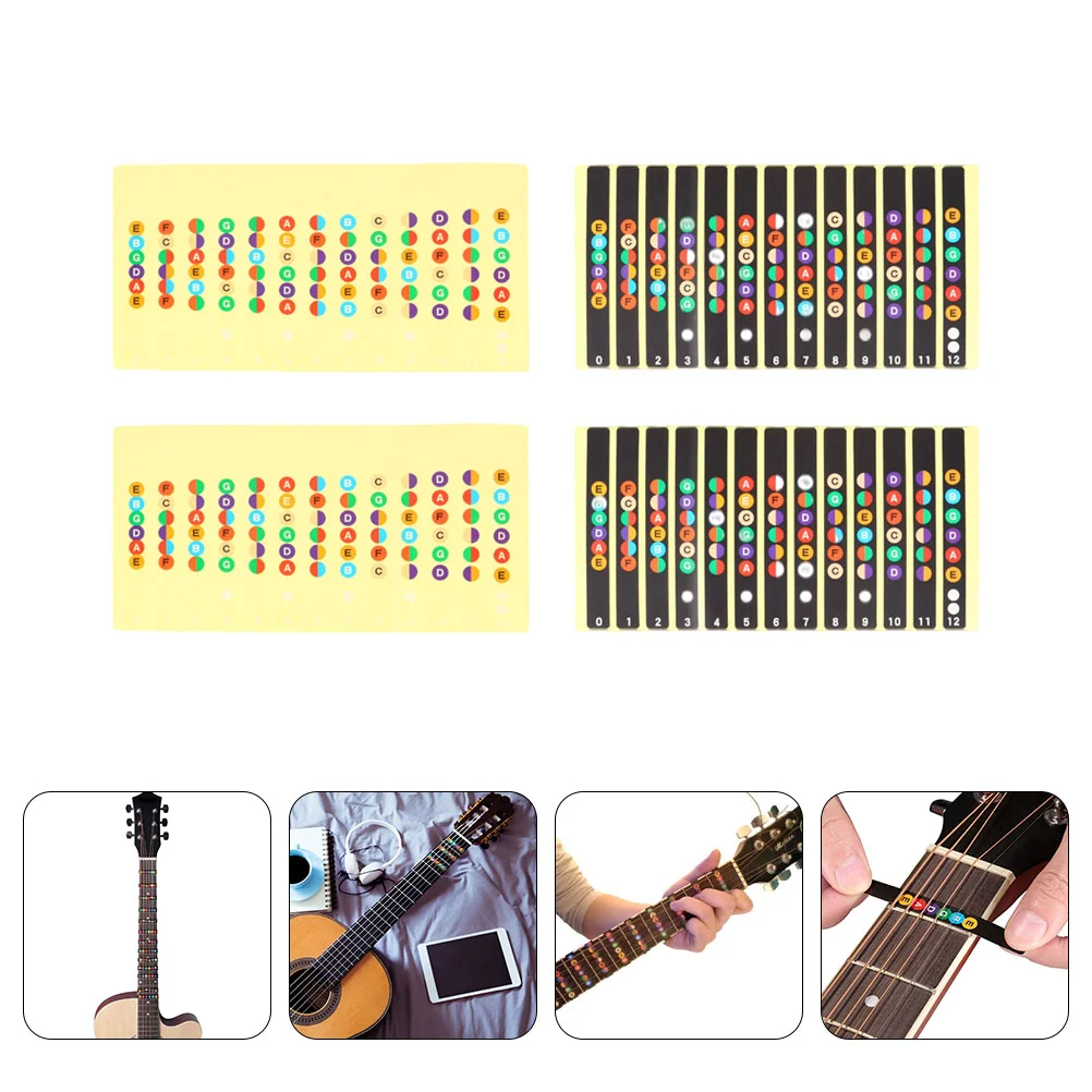 4 Pcs Applique Guitar Scales Stickers Fretboard for Release Paper Note Chart Labels
4 Pcs Applique Guitar Scales Stickers Fretboard for Release Paper Note Chart Labels