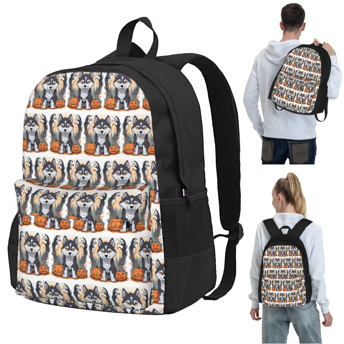 Halloween Cartoon Husky Backpack Student BookBag Kids School Bag Computer Shoulder Bags for Men Women
Halloween Cartoon Husky Backpack Student BookBag Kids School Bag Computer Shoulder Bags for Men Women