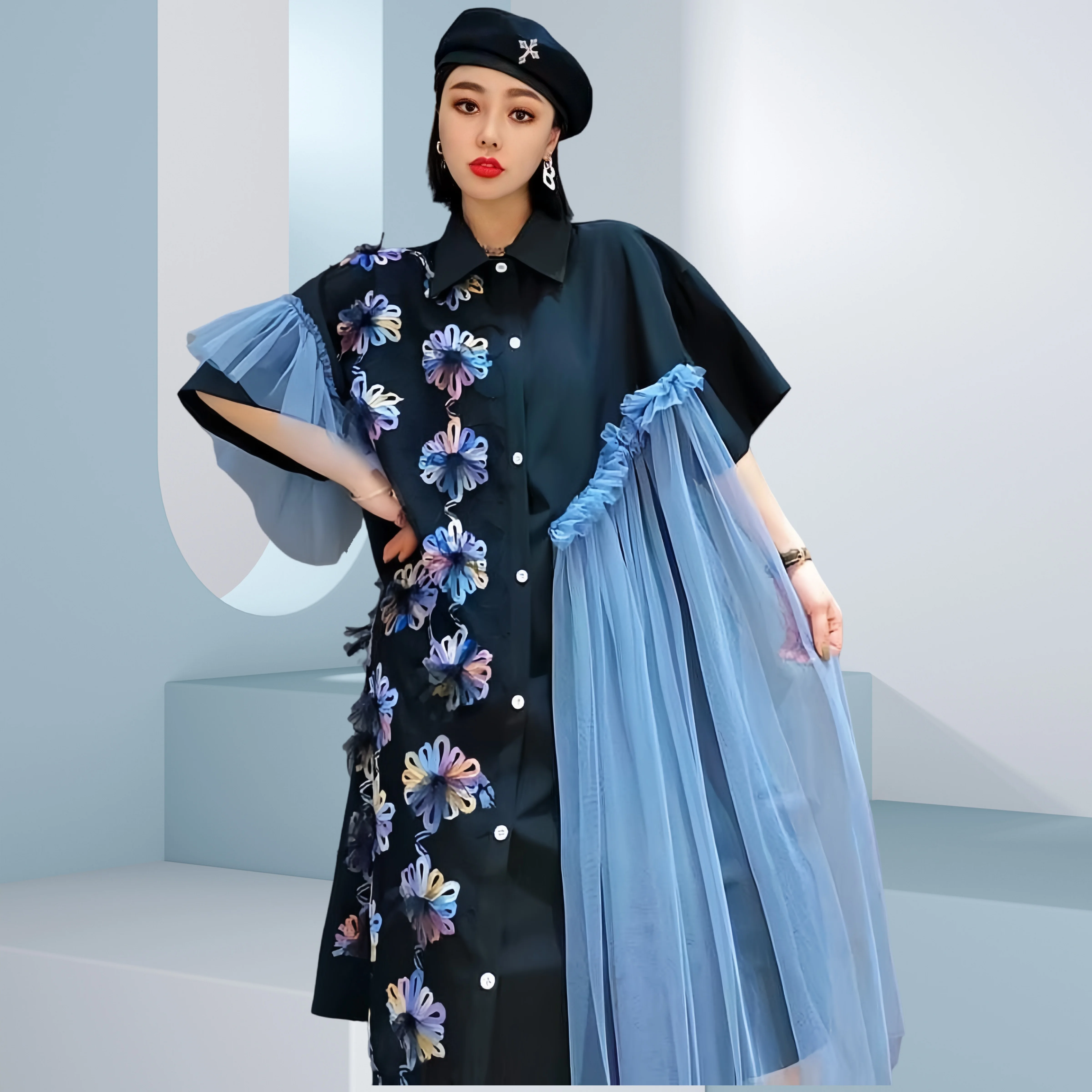 New Plus Size 100kg Summer Dress Loose Fit Slimming Embroidered Chiffon Sleeveless Irregular Color Block European Women Dresses
New Plus Size 100kg Summer Dress Loose Fit Slimming Embroidered Chiffon Sleeveless Irregular Color Block European Women Dresses
