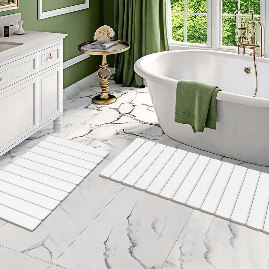 Pack Foldable Stone Bath Mats, White Super Absorbent Diatomaceous Earth Bath Rug, NonSlip Shower Mat, QuickDrying Bath Rug and D
Pack Foldable Stone Bath Mats, White Super Absorbent Diatomaceous Earth Bath Rug, NonSlip Shower Mat, QuickDrying Bath Rug and D