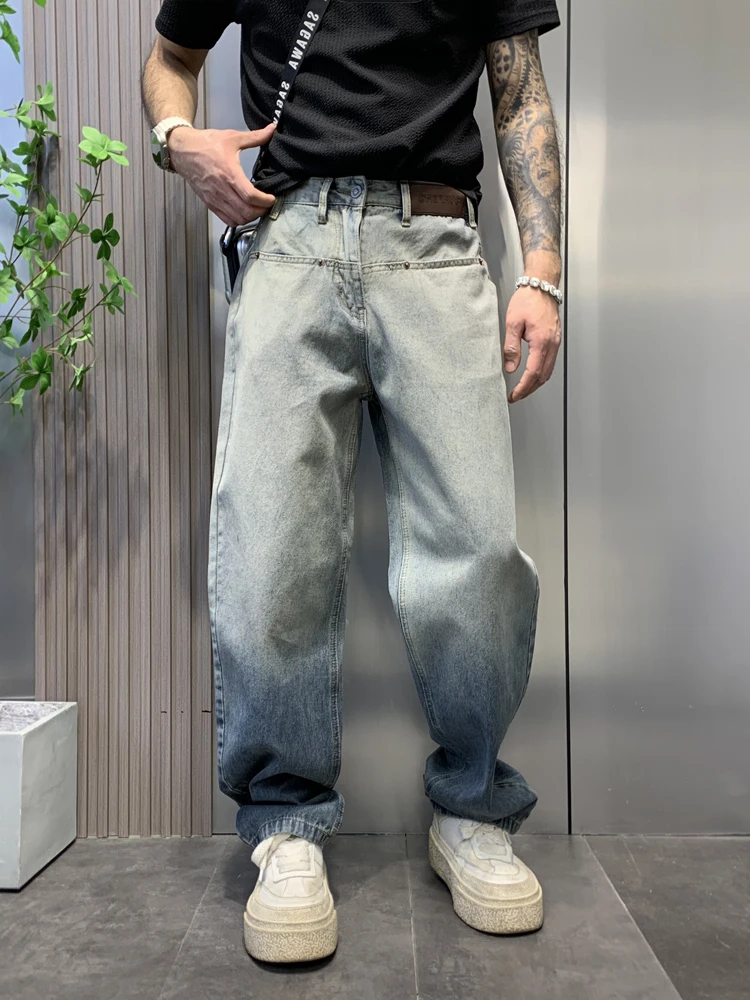 American Style Gradual Washed Loose Men's Jeans Street Trend Brand Straight Leg Drapey Lazy High Street Vintage Long Pants
American Style Gradual Washed Loose Men's Jeans Street Trend Brand Straight Leg Drapey Lazy High Street Vintage Long Pants