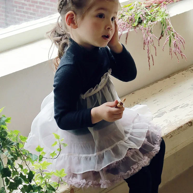 2023 Autumn Winter Korean Style Mesh Half High Neck Princess Long Sleeve Solid Color Sweet Top Children Clothing Girls T Shirt
2023 Autumn Winter Korean Style Mesh Half High Neck Princess Long Sleeve Solid Color Sweet Top Children Clothing Girls T Shirt