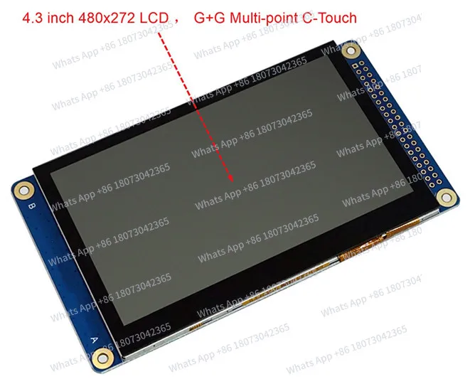 4.3 inch 16.7M 40PIN TFT LCD I2C Capacitive Touch Screen with Adapter Board GT9147 IC 24Bit TTL-RGB Interface 480(RGB)*272
4.3 inch 16.7M 40PIN TFT LCD I2C Capacitive Touch Screen with Adapter Board GT9147 IC 24Bit TTL-RGB Interface 480(RGB)*272