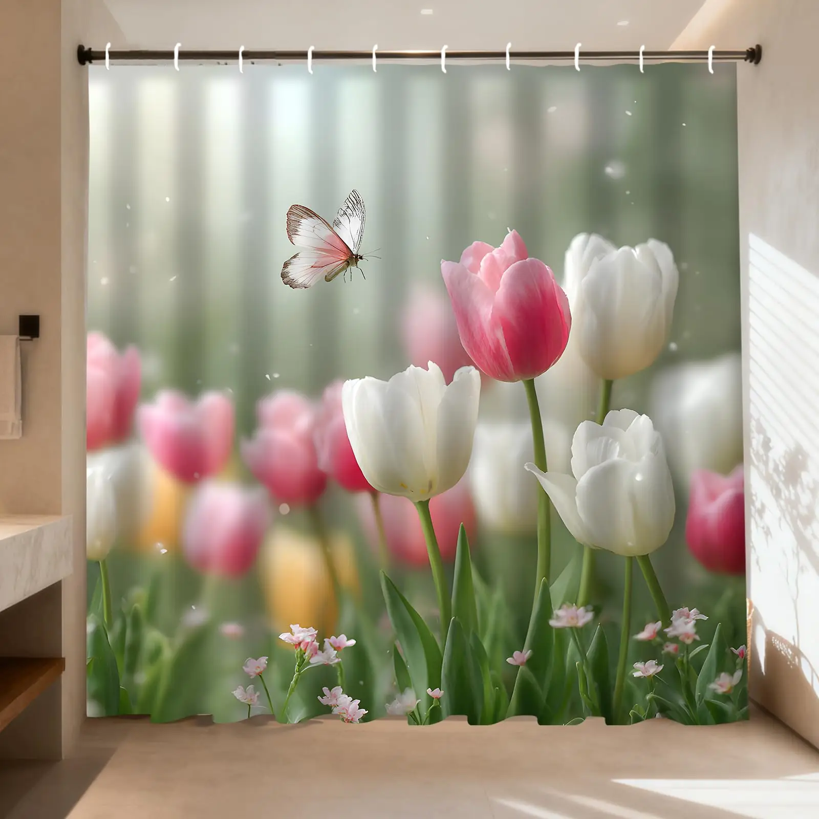 Spring Garden Flower Shower Curtain Tulip Floral Colorful Flowers Nature Landscape Rustic Aesthetic Bathroom Curtain with Hooks
Spring Garden Flower Shower Curtain Tulip Floral Colorful Flowers Nature Landscape Rustic Aesthetic Bathroom Curtain with Hooks