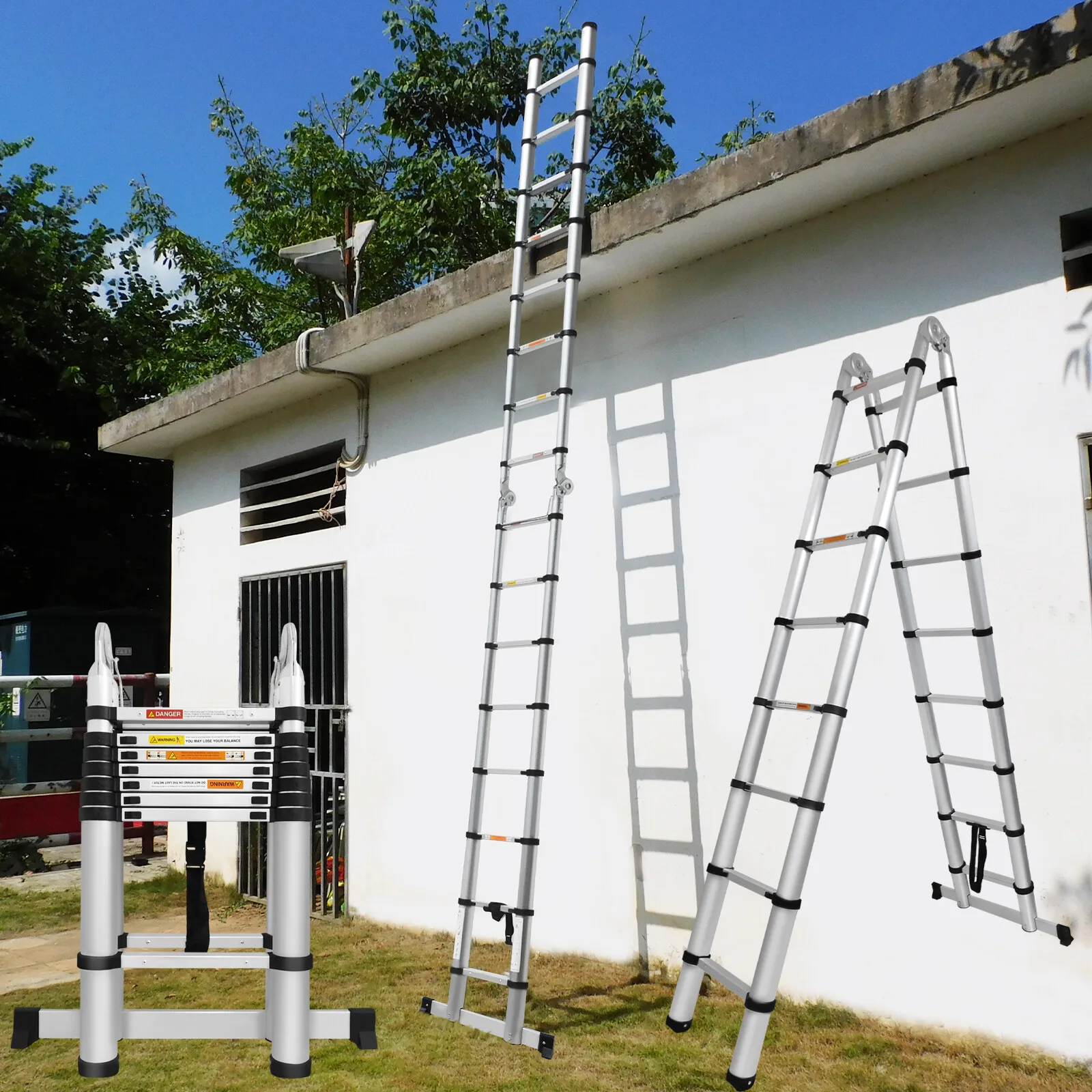 Heavy Duty 5M Multi Purpose Folding Telescopic Ladder Aluminum A-Frame Extension
Heavy Duty 5M Multi Purpose Folding Telescopic Ladder Aluminum A-Frame Extension